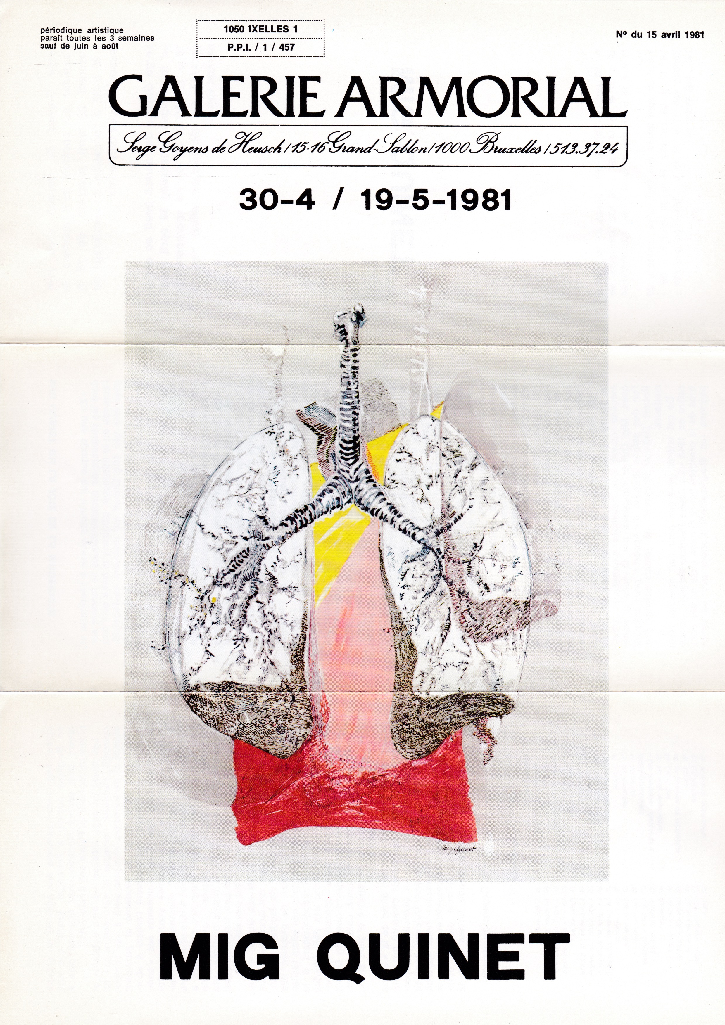 Mig Quinet, galerie armorial, Bruxelles, 1981