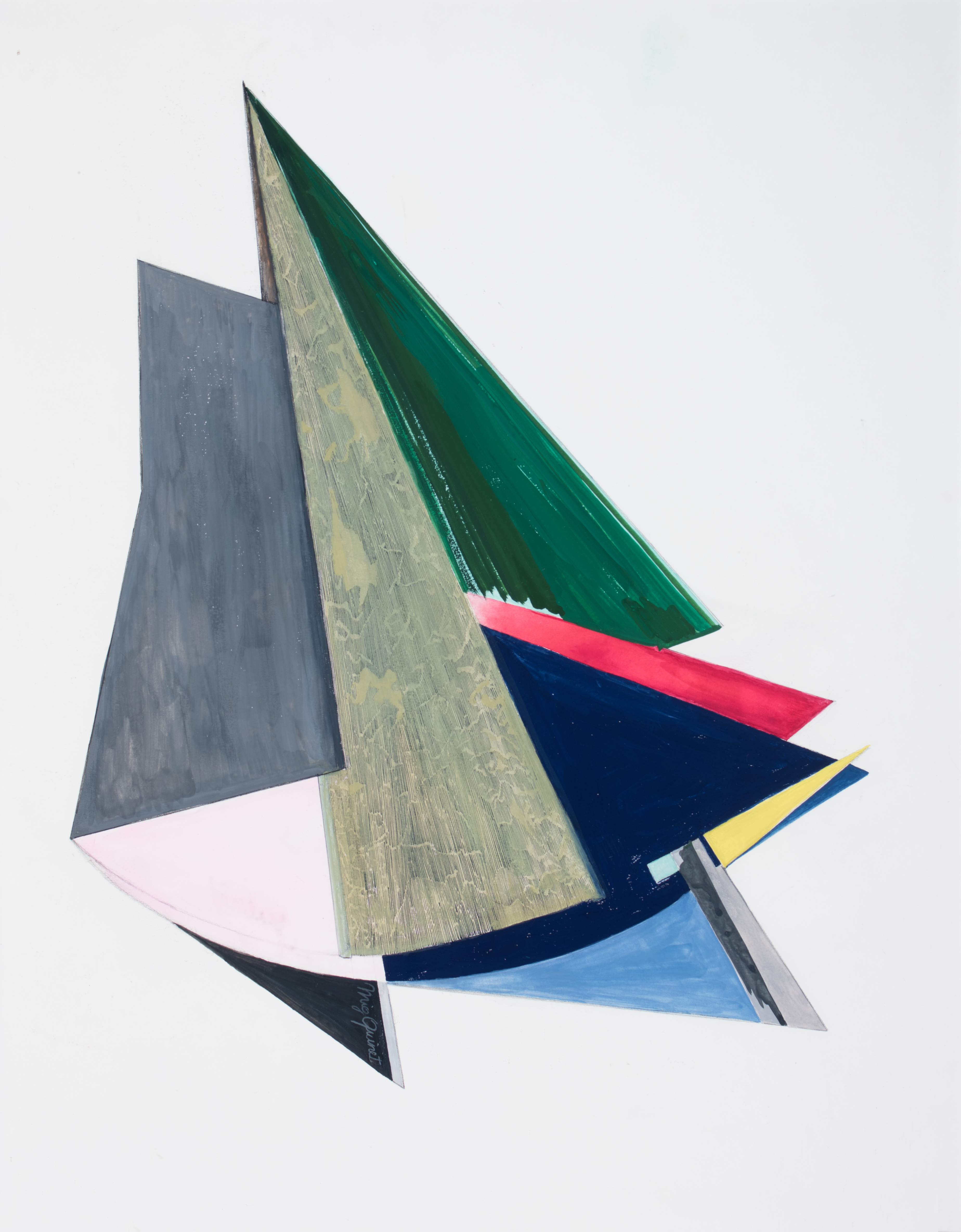 Angles apaisés, 1956, encre et gouache sur papier, 69 x 54 cm