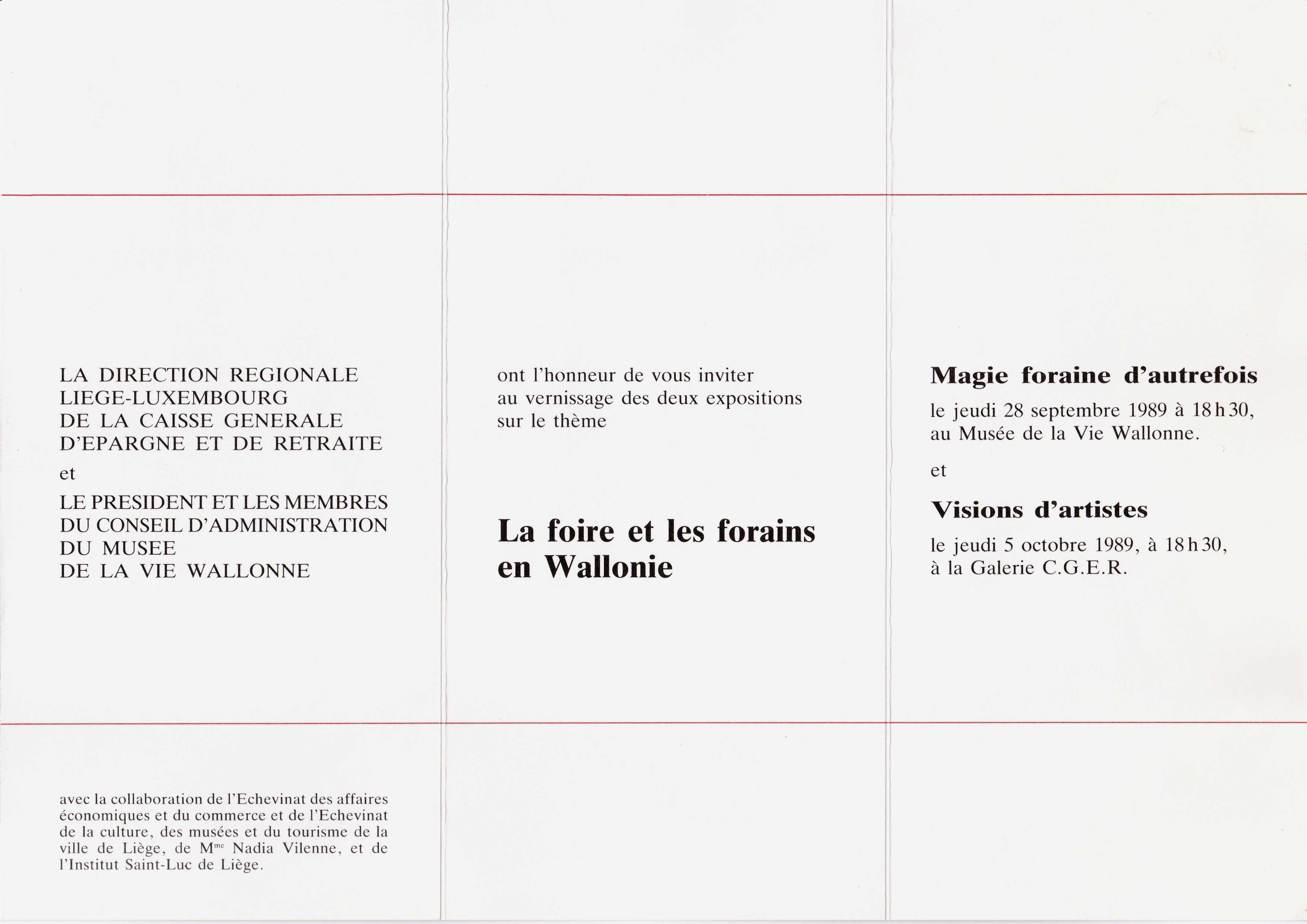 La foire et les forains en Wallonie, Visions d’artistes, liège, 1989