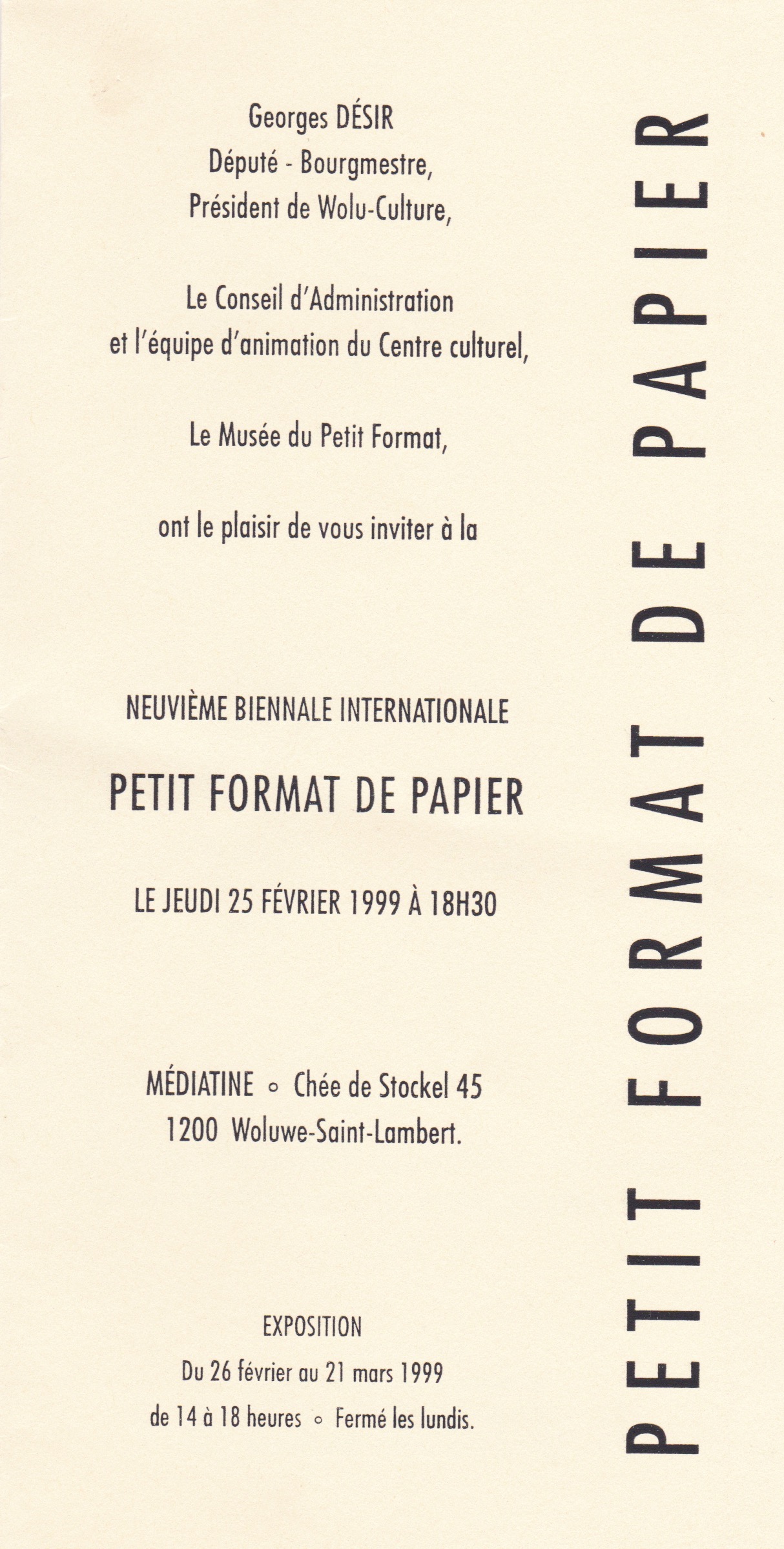 exposition Neuvième biennale Internationale Petit Format de Papier, 1999