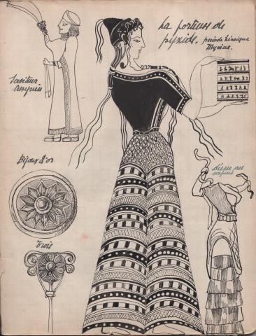 Mig Quinet, Études de costumes, la porteuse de Pyxide, 1925