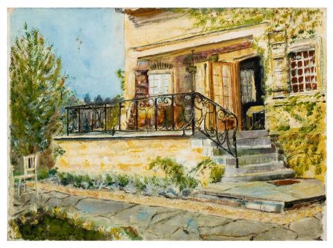 Mig Quinet, Villa le caillou à Bouillon, la terrasse, 1931