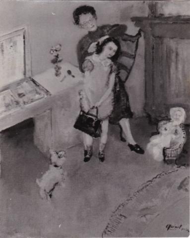 Mig Quinet, Femme coiffant une fillette, 1937