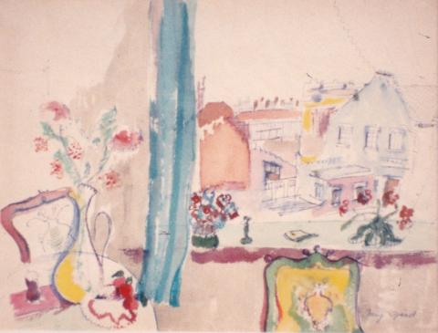 Mig Quinet, Fenêtre aux fleurs à Auderghem, 1937
