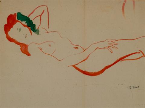 Mig Quinet, Nu en rouge et vert, 1945