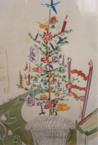 Mig Quinet, Arbre de Noël au fauteuil, 1946