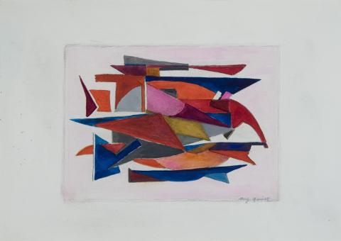 Mig Quinet, Angles vifs en rose et gris II, 1950