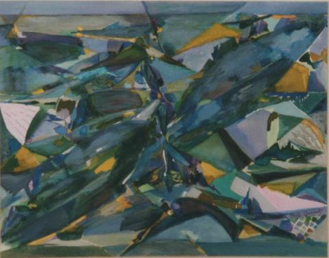 Mig Quinet, Petit paysage à Ollomont en survol, 1952