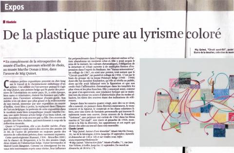 Claude Lorent, La Libre belgique, 2013