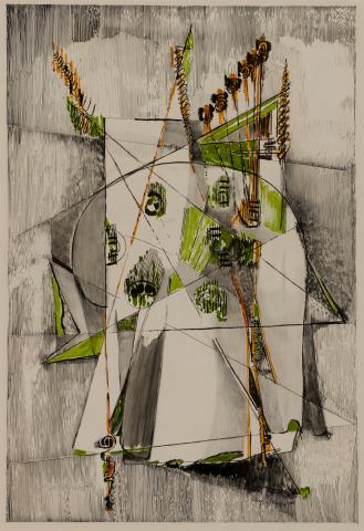Mig Quinet, Abstraction en vert, 1956