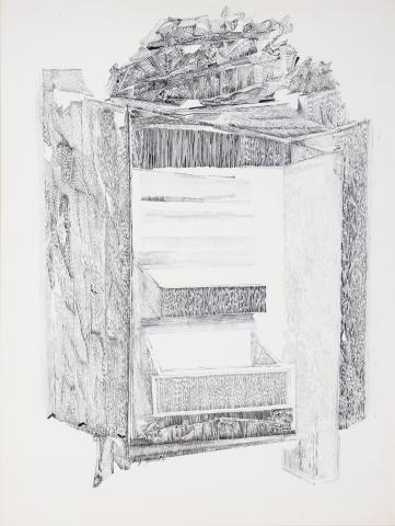 Mig Quinet, Armoire aux deux tiroirs, 1970