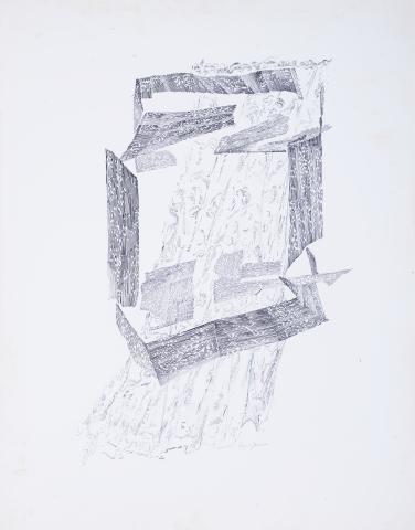 Mig Quinet, Fenêtre au rideau sténographié 2, 1971