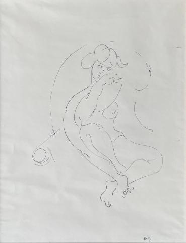Mig Quinet, esquisse pour nu au fauteuil, 1946