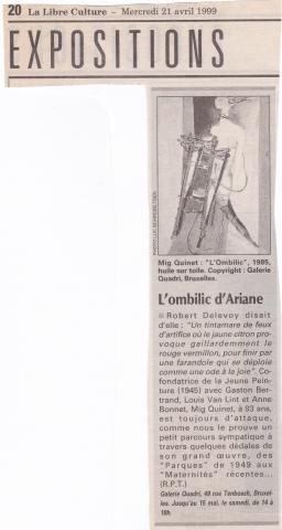 1999 Roger Pierre Turine, La Libre Culture du 21 avril