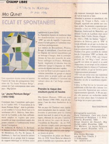 1991 René Dalemans, L'Actualité du Praticien
