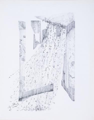 Mig Quinet, Fenêtre au rideau…, 1971