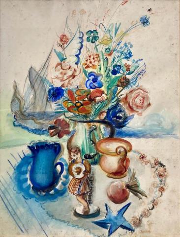 Mig Quinet, Le vase bleu / Bouquet bleu, 1940