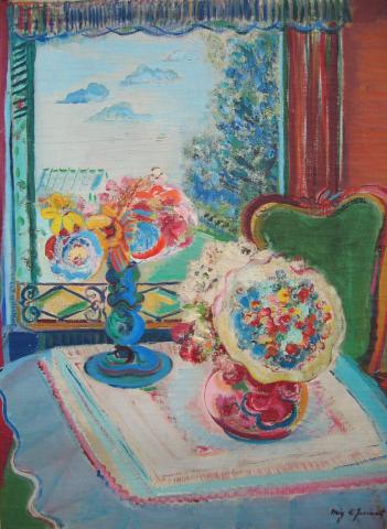 Mig Quinet, Bouquet devant la fenêtre ouverte, 1937