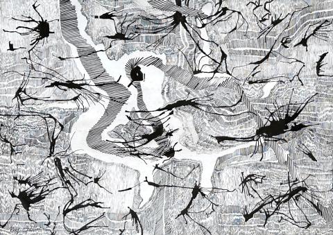 Mig Quinet, les cinq branches de l’outre, 1955