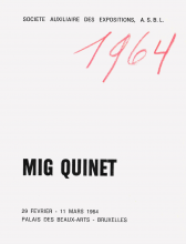 Mig Quinet au Palais des Beaux-Arts de Bruxelles, 1964