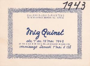 exposition personnelle de Mig Quinet à la galerie Manteau, Bruxelles, 1943