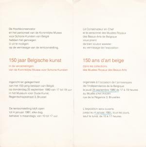 150 ans d'art belge, musées royaux des beaux-arts de belgique, 1980
