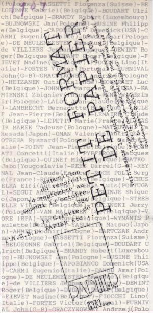 Petit format de papier, galerie papier, Bruxelles, 1984