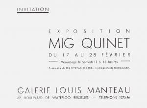exposition Mig Quinet à la galerie Louis Manteau, Bruxelles, 1940