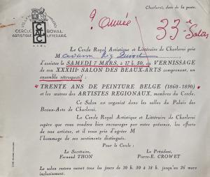 33ème salon de Cercle Artistique et Littéraire, 1959
