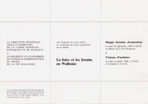 La foire et les forains en Wallonie, Visions d’artistes, liège, 1989