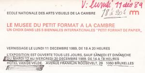 Le Musée du Petit Format à la Cambre, bruxelles, 1989
