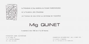 exposition Mig Quinet à la fondation John Cluysenaar, 1992