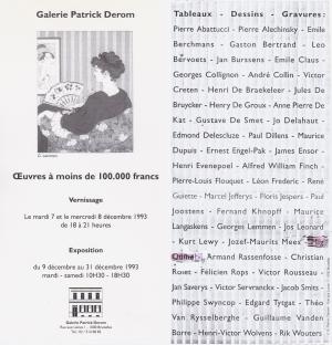 Œuvres à moins de 100.000 francs, gal Derom, Bruxelles, 1993