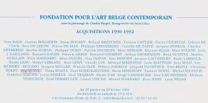 1993 Acquisitions 1990-1992, Fondation ABC, Bruxelles