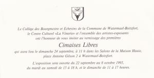Cimaises libres, Maison Haute, Watermael-Boitsfort, 1995