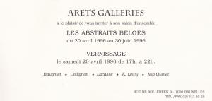 Les abstraits belges, Arets galléries, 1996