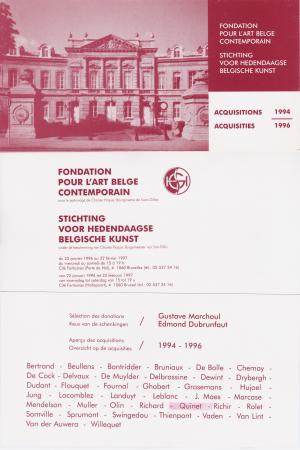 Acquisitions, Fondation pour l’Art Belge Contemporain, 1997