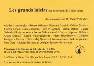 exposition Les grands loisirs, Le Chalet de Haute Nuit, 2001