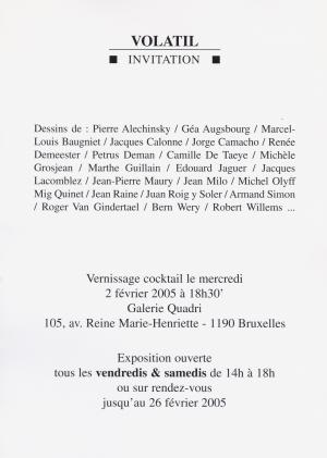 Volatil, galerie Quadri, Bruxelles, 2005