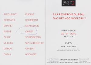 à la recherche du beau exposition group 2 gallery bruxelles 2014