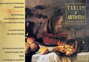 Tables d’artistes, des mets et des mots, musée des beaux-arts de charleroi, 1991