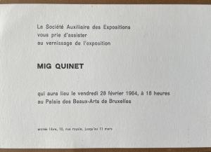 Mig Quinet au Palais des eaux-Arts, Bruxelles, 1964