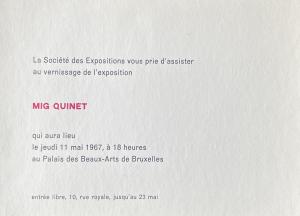 Mig Quinet expose au palais des beaux-arts de bruxelles, 1967