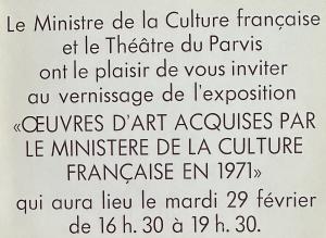 Œuvres acquises par le ministère de la culture française en 1971