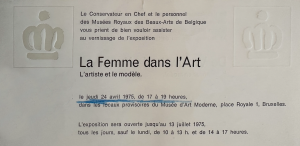 La Femme dans l’Art, musées royaux des beaux-arts de bruxelles, 1975