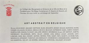Art abstrait en Belgique, Fondation pour l'Art Belge Contemporain, 1987
